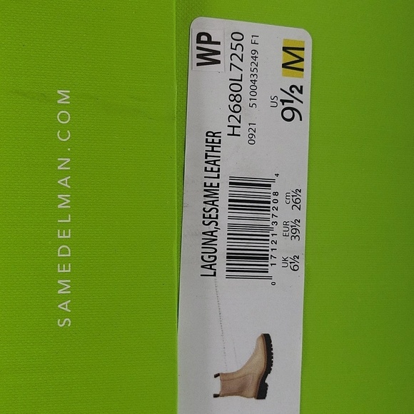 1071- Sam Edelman Laguna Chelsea Boots Sesame Color Genuine Leather Sz 9.5 NWT - Picture 12 of 12
